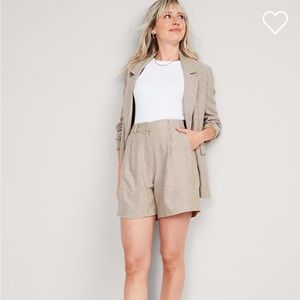 Extra high waisted linen blend Taylor shorts